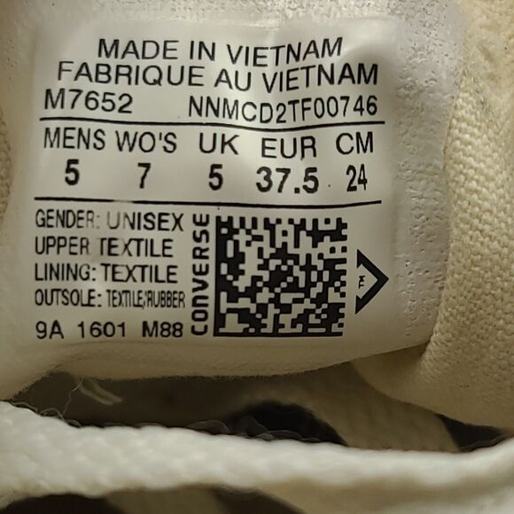 Converse Chuck Taylor All Star Low Sneakers Womens 7 Off White Canvas Casual - Picture 13 of 13